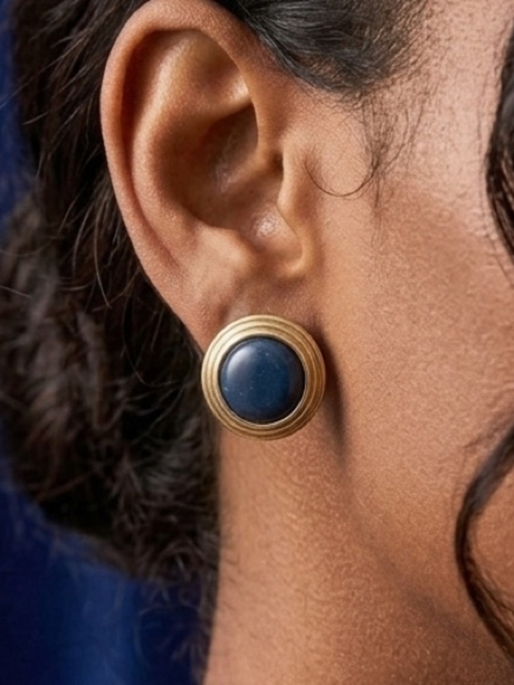 Elegant Blue and Gold Earrings